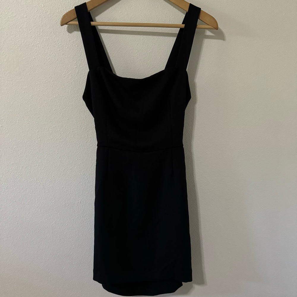 Aritzia Wilfred Ecoulement Dress Black Rear Tie Cutout Mini Sleeveless LBD-8